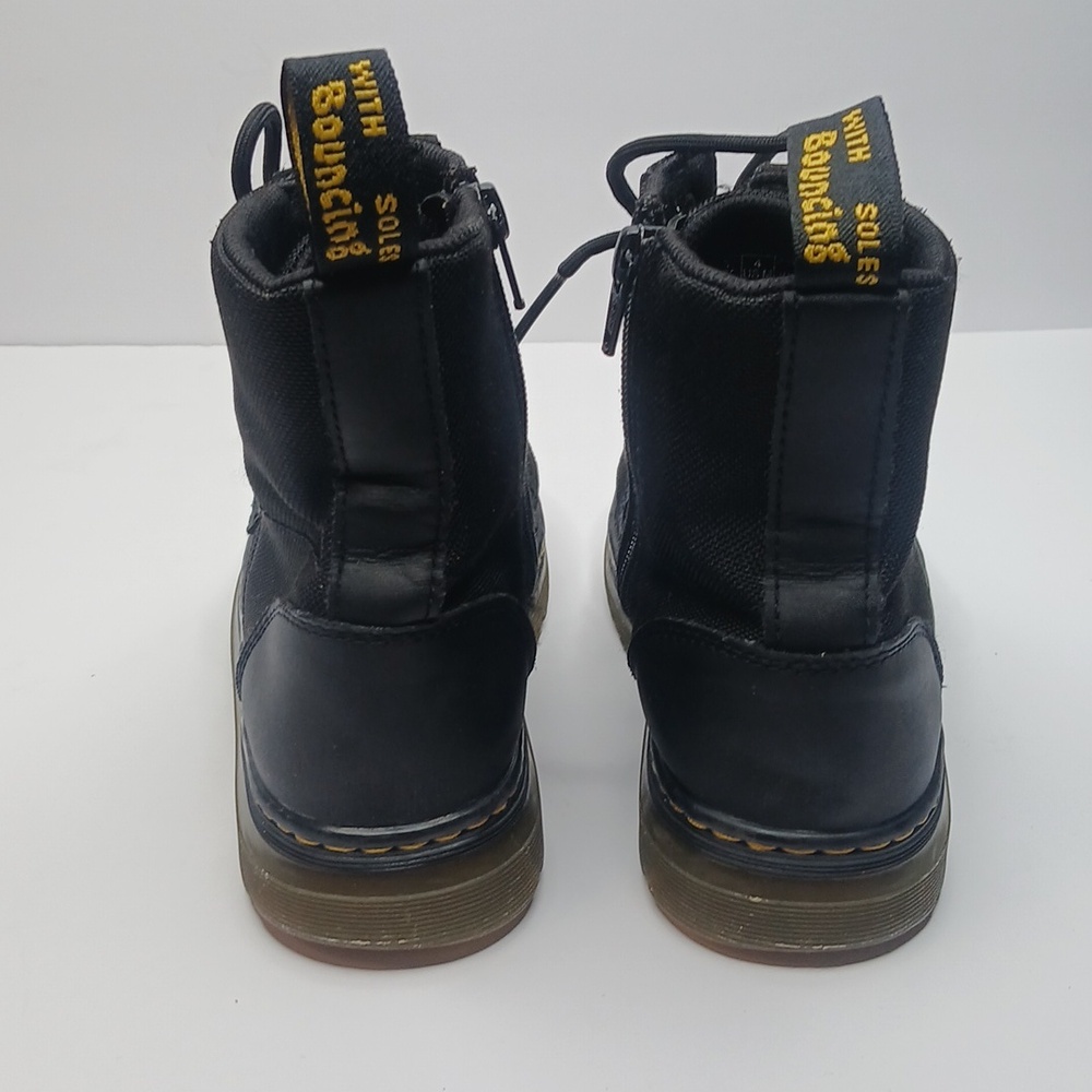 Dr. Martens Black 8 Eyelet Canvas Lace Up Combat Boots - Picture 6 of 8